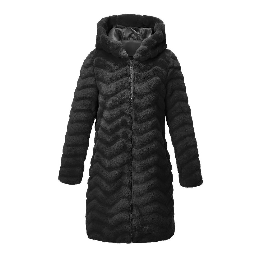 Oversized Faux Fur Hooded Coat Winter Warm Long Jacket